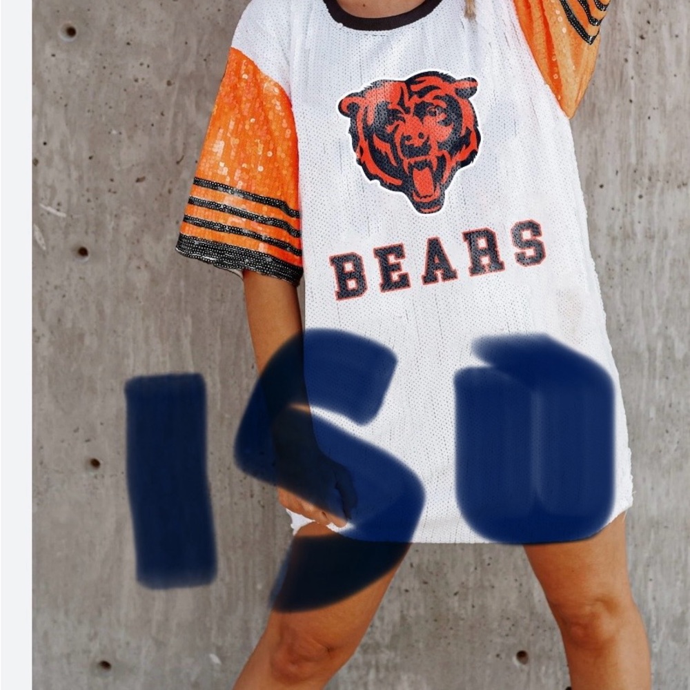 Women's Orange and White Bears Dress